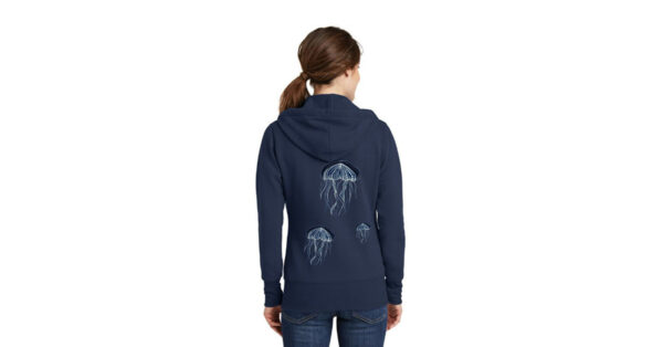 Jellyfish Navy Hoodie Feminine Cut - Image 2