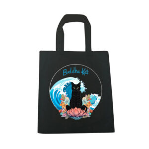 Buddha Kat Canvas Tote